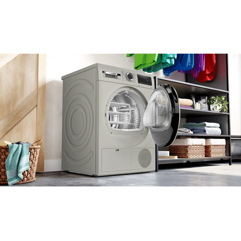 BOSCH 9 kg Fully Automatic Front Load Dryer (Series 4, WPG24108IN, In-Built Heater, Silver Inox)