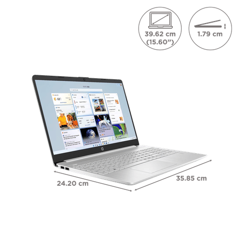 HP 15s-fq5329TU Intel Core i5 12th Gen Laptop (8GB, 512GB SSD, Windows 11 Home, 15.6 inch Full HD Display, MS Office 2021, Natural Silver, 1.69 KG)