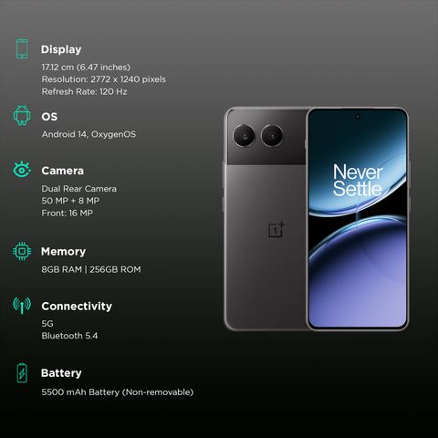 OnePlus Nord 4 5G (8GB RAM, 256GB, Obsidian Midnight)