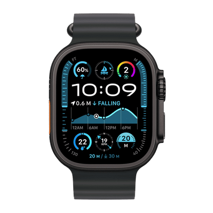 Apple Watch Ultra 2 GPS+Cellular with Ocean Band (49mm Retina LTPO2 OLED Display, Black Titanium Case)