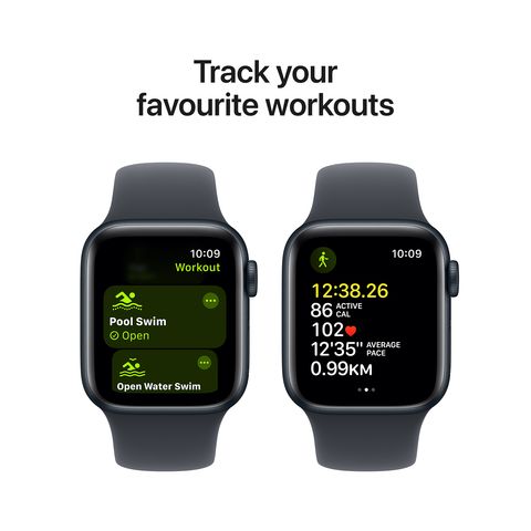 Apple Watch SE GPS with Midnight Sport Band - S/M (40mm Retina LTPO OLED Display, Midnight Aluminium Case)