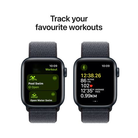 Apple Watch SE GPS with Ink Sport Loop (40mm Retina LTPO OLED Display, Midnight Aluminium Case)