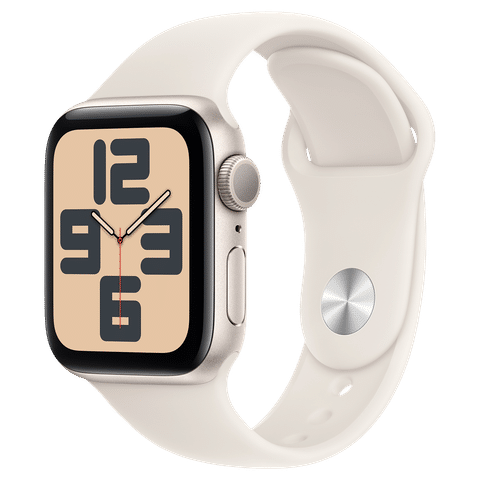 Apple Watch SE GPS with Starlight Sport Band - S/M (40mm Retina LTPO OLED Display, Starlight Aluminium Case)