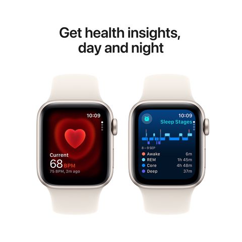 Apple Watch SE GPS with Starlight Sport Band - S/M (40mm Retina LTPO OLED Display, Starlight Aluminium Case)