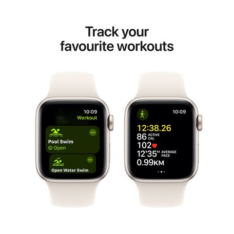 Apple Watch SE GPS with Starlight Sport Band - S/M (40mm Retina LTPO OLED Display, Starlight Aluminium Case)