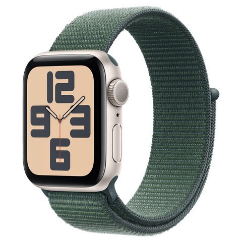 Apple Watch SE GPS with Lake Green Sport Loop (40mm Retina LTPO OLED Display, Starlight Aluminium Case)