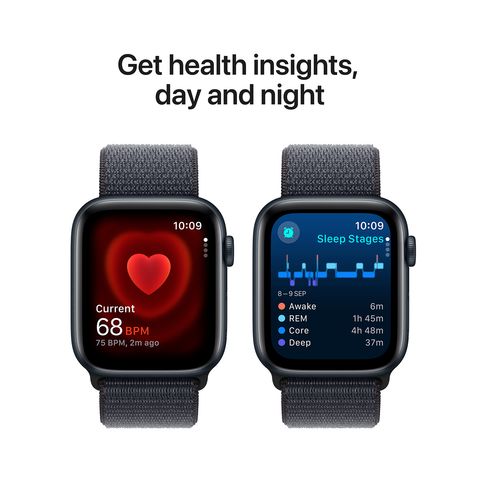 Apple Watch SE GPS with Ink Sport Loop (44mm Retina LTPO OLED Display, Midnight Aluminium Case)