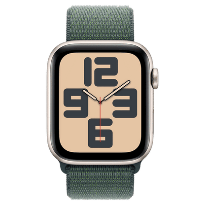 Apple Watch SE GPS with Lake Green Sport Loop (44mm Retina LTPO OLED Display, Starlight Aluminium Case)