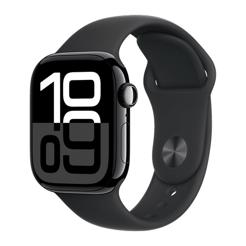 Apple Watch Series 10 GPS with Sport Band - S/M (42mm Retina LTPO3 OLED Display, Jet Black Aluminum Case)