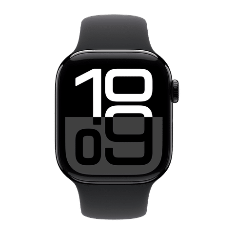 Apple Watch Series 10 GPS with Sport Band - S/M (42mm Retina LTPO3 OLED Display, Jet Black Aluminum Case)