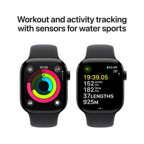 Apple Watch Series 10 GPS with Sport Band - S/M (42mm Retina LTPO3 OLED Display, Jet Black Aluminum Case)