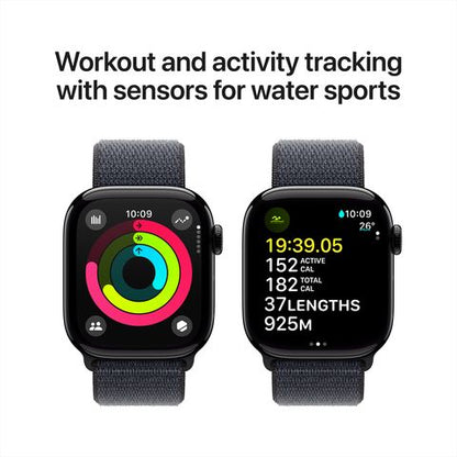 Apple Watch Series 10 GPS with Sport Loop (42mm Retina LTPO3 OLED Display, Jet Black Aluminum Case)