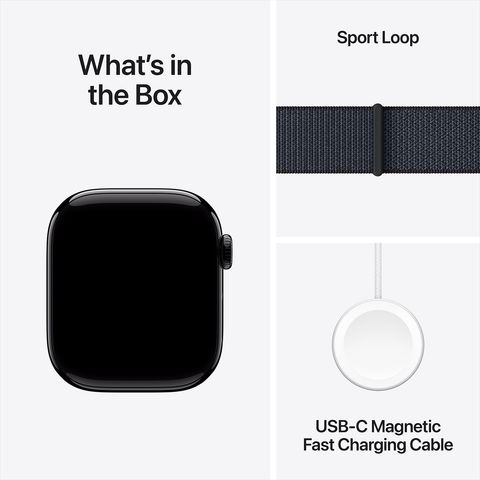 Apple Watch Series 10 GPS with Sport Loop (42mm Retina LTPO3 OLED Display, Jet Black Aluminum Case)