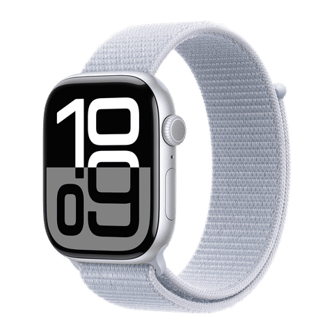 Apple Watch Series 10 GPS with Sport Loop (46mm Retina LTPO3 OLED Display, Silver Aluminium Case)