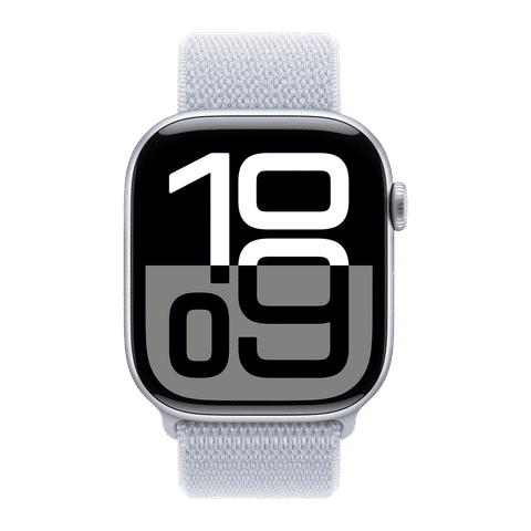 Apple Watch Series 10 GPS with Sport Loop (46mm Retina LTPO3 OLED Display, Silver Aluminium Case)