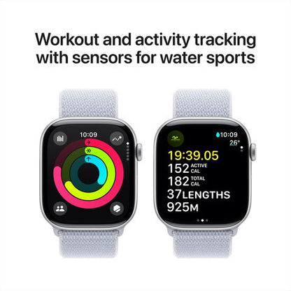 Apple Watch Series 10 GPS with Sport Loop (46mm Retina LTPO3 OLED Display, Silver Aluminium Case)