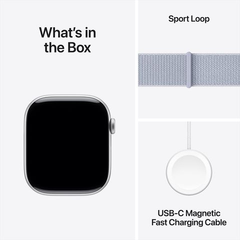 Apple Watch Series 10 GPS with Sport Loop (46mm Retina LTPO3 OLED Display, Silver Aluminium Case)