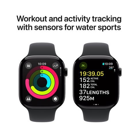 Apple Watch Series 10 GPS with Sport Band - S/M (46mm Retina LTPO3 OLED Display, Jet Black Aluminium Case)