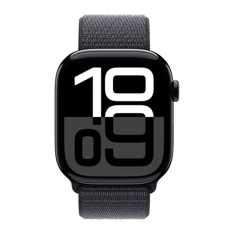 Apple Watch Series 10 GPS with Sport Loop (46mm Retina LTPO3 OLED Display, Jet Black Aluminium Case)