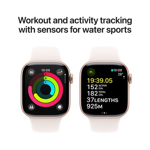 Apple Watch Series 10 GPS+Cellular with Sport Band - S/M (42mm Retina LTPO3 OLED Display, Rose Gold Aluminium Case)