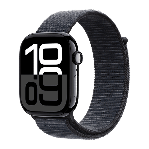 Apple Watch Series 10 GPS+Cellular with Sport Loop (46mm Retina LTPO3 OLED Display, Jet Black Aluminium Case)