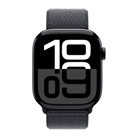 Apple Watch Series 10 GPS+Cellular with Sport Loop (46mm Retina LTPO3 OLED Display, Jet Black Aluminium Case)