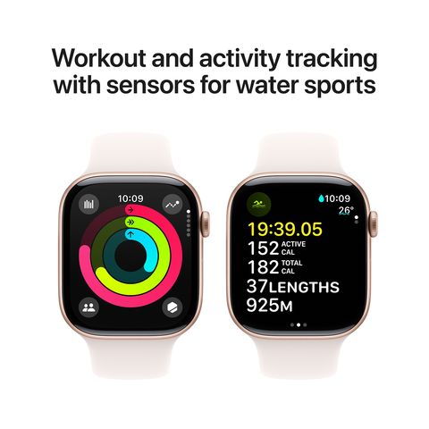 Apple Watch Series 10 GPS+Cellular with Sport Band - S/M (46mm Retina LTPO3 OLED Display, Rose Gold Aluminium Case)