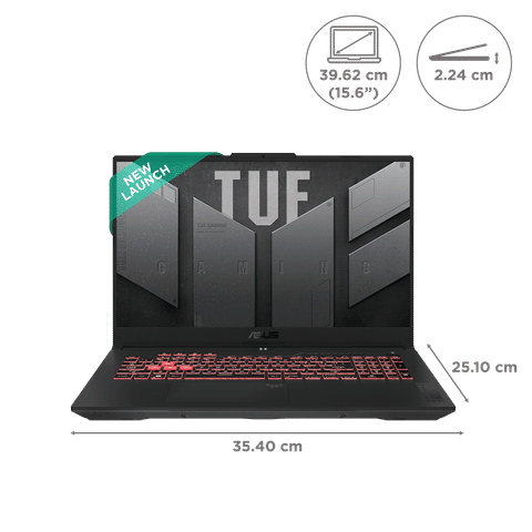 ASUS TUF Gaming F15 Intel Core i7 13th Gen Gaming Laptop (16GB, 512GB SSD, Windows 11 Home, 6GB Graphics, 15.6 inch 144 Hz Full HD Display, NVIDIA GeForce RTX 4050, MS Office 2021, Mecha Gray, 2.2 KG)