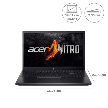 acer NITRO V 15 AMD Ryzen 7 Gaming Laptop (16GB, 512GB SSD, Windows 11 Home, 6GB Graphics, 15.6 inch 144 Hz Full HD Display, NVIDIA GeForce RTX 4050, MS Office 365, Obsidian Black, 2.1 KG)