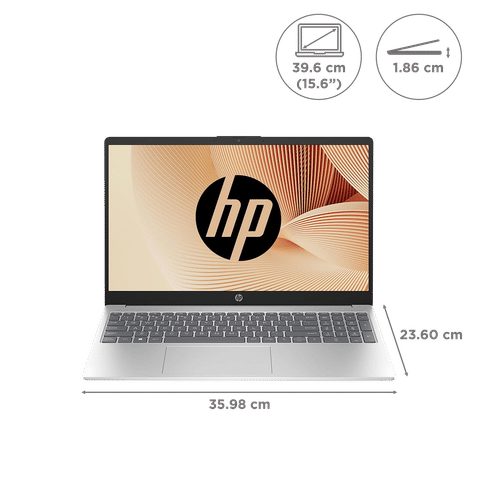 HP 15-fd0111TU Intel Core i5 12th Gen Thin & Light Laptop (16GB, 512GB SSD, Windows 11 Home, 15.6 inch Full HD Display, MS Office, Natural Silver, 1.59 KG)