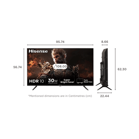 Hisense E43N 108 cm (43 inch) Full HD LED Smart Google TV with Dolby Audio (2024 model)