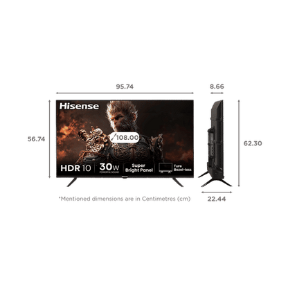 Hisense E43N 108 cm (43 inch) Full HD LED Smart Google TV with Dolby Audio (2024 model)