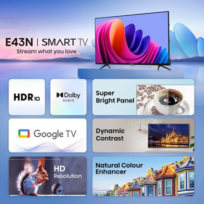 Hisense E43N 108 cm (43 inch) Full HD LED Smart Google TV with Dolby Audio (2024 model)