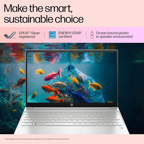 HP Pavilion 15 eh3036AU AMD Ryzen 5 7530U Thin & Light Laptop (8GB, 512GB SSD, Windows 11 Home, 15.6 inch Full HD Display, MS Office 2021, Silver, 1.75 KG)