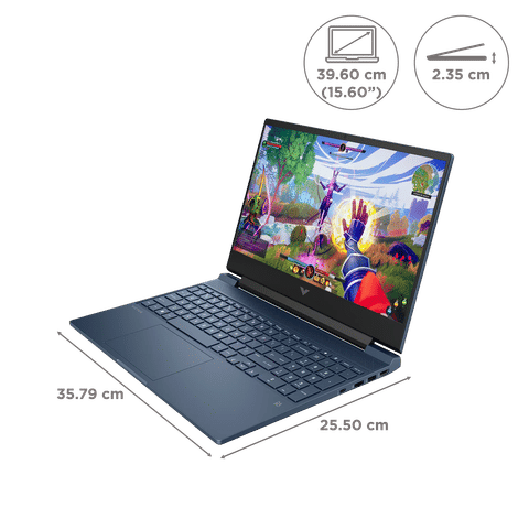 HP Victus Intel Core i5 13th Gen Gaming Laptop (16GB, 512TB SSD, Windows 11 Home, 4GB Graphics, 15.6 inch 144 Hz Full HD IPS Display, NVIDIA GeForce RTX 2050, Performance Blue, 2.29 KG)