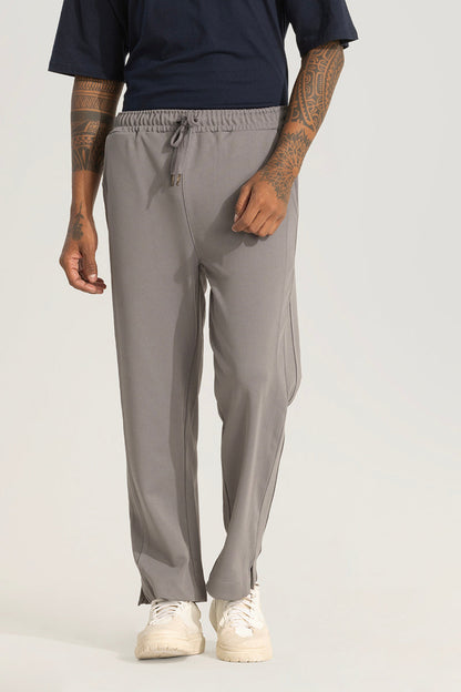 Fossil Grey Slit Ankle Pants