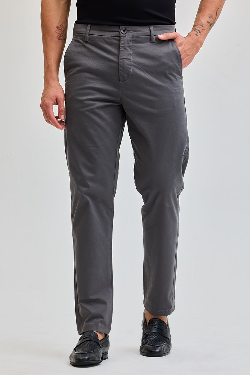 Dark Grey Slim Fit Trousers