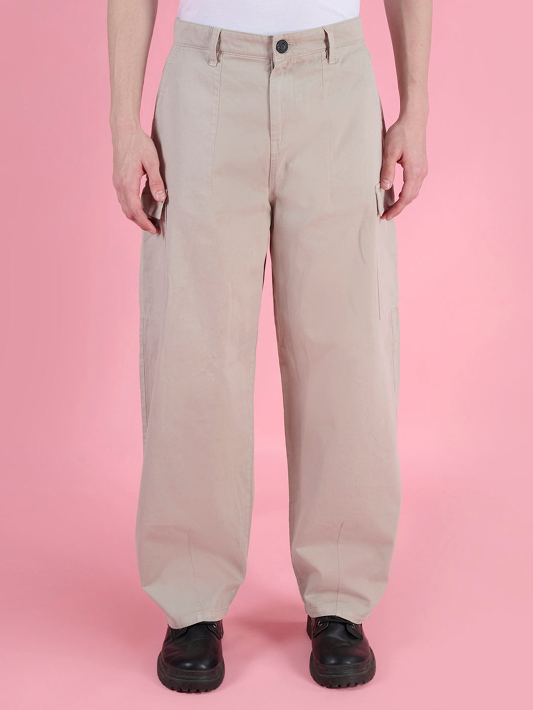 MEN-LOOSE BALLOON FIT COTTON CARGO TROUSERS