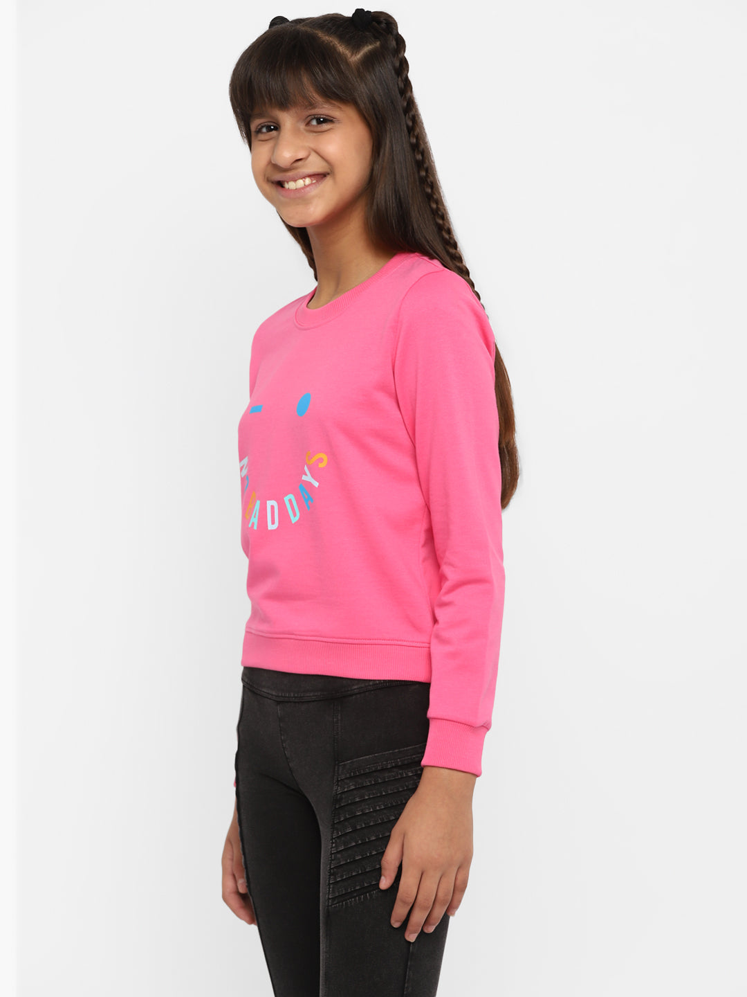 Girls-All-About-Day-Printed-Sweatshirt-Pink