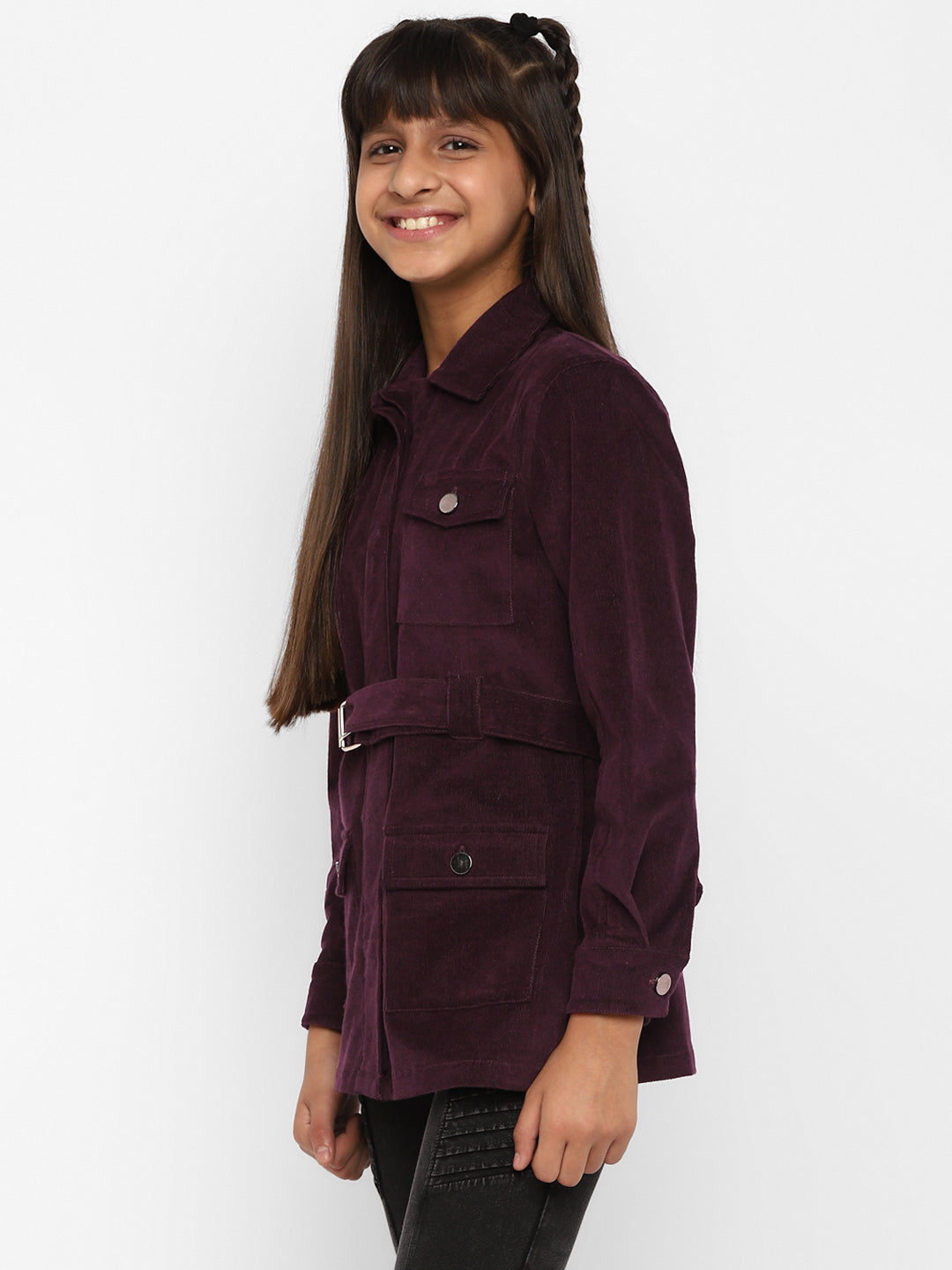 Girls-4 Pocket-Jacket-Voilet