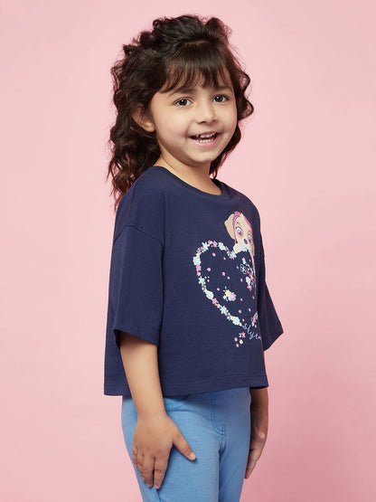 Girls Navy Oversized Paw Patrol Tshirt