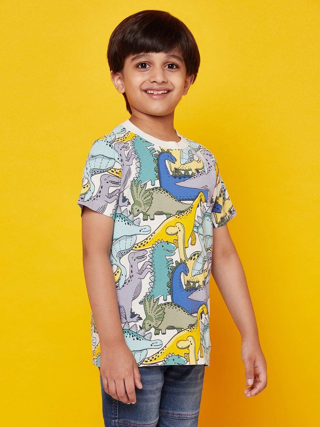 Dino All Over Printed Kid Boys Tshirt