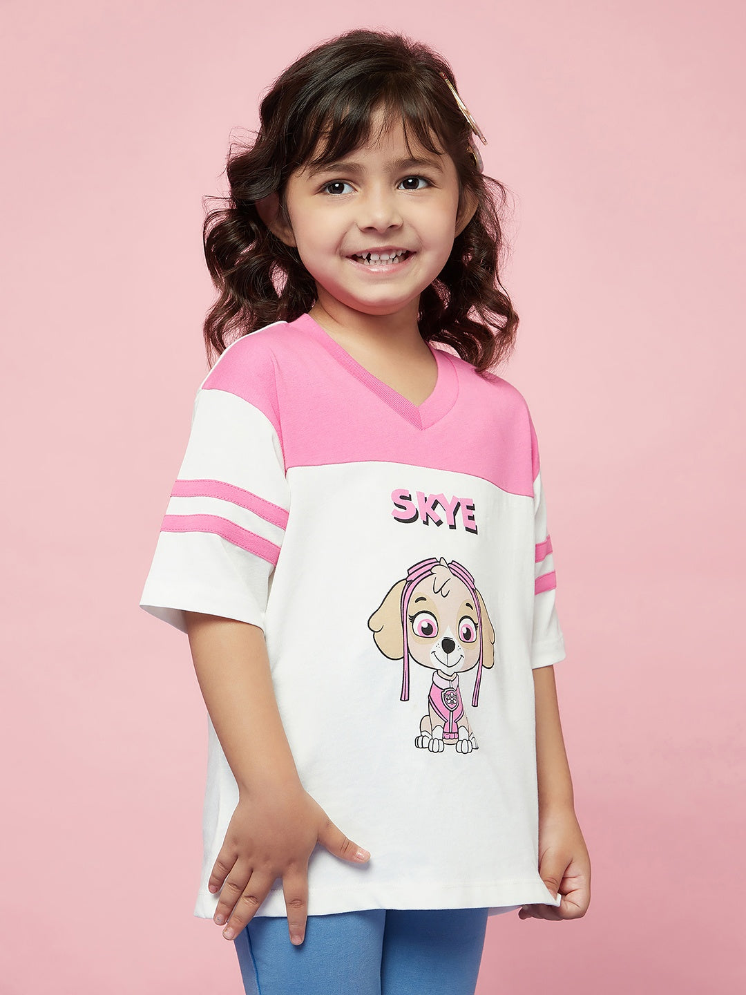 Girls Cotton White Paw Patrol T-shirt