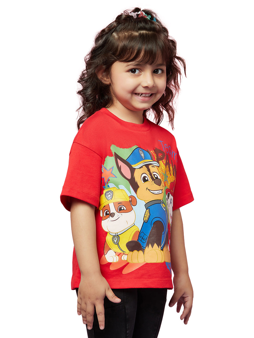 Girls Cotton Red Paw Patrol Tshirt