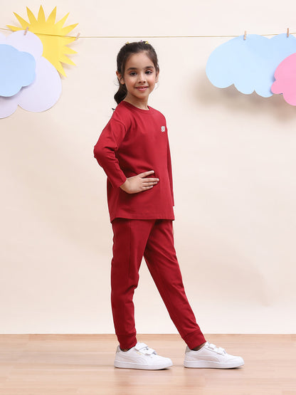 Unisex Casual Red Co-Ord Set