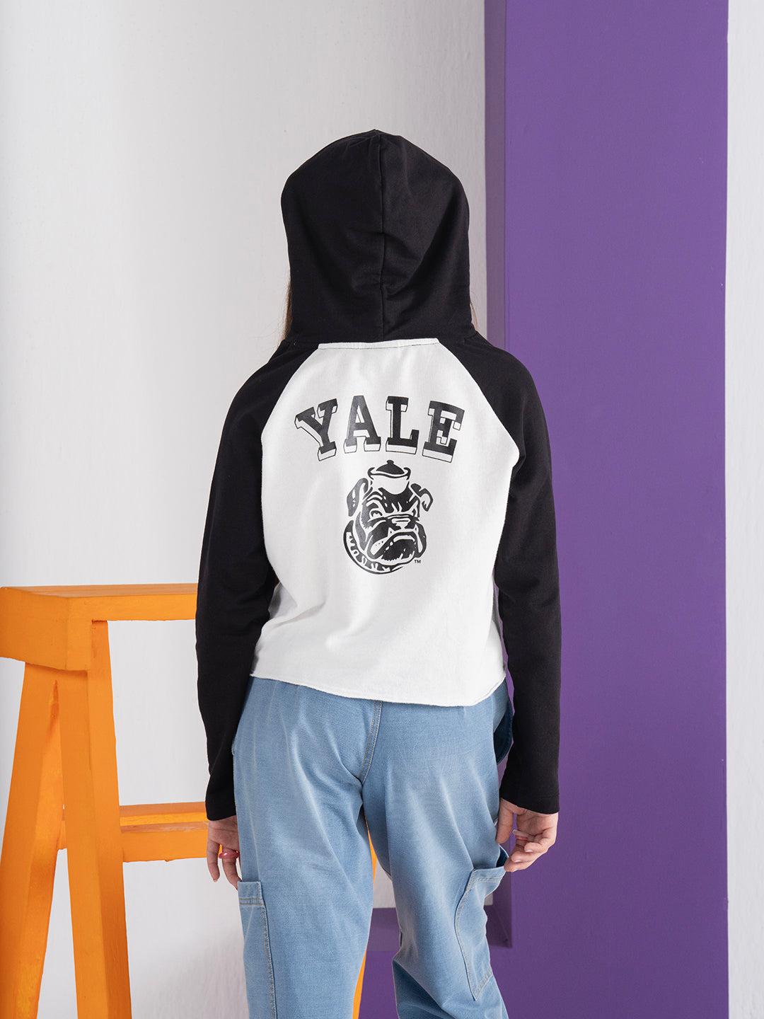 Black and white Yale girls sweatshirt