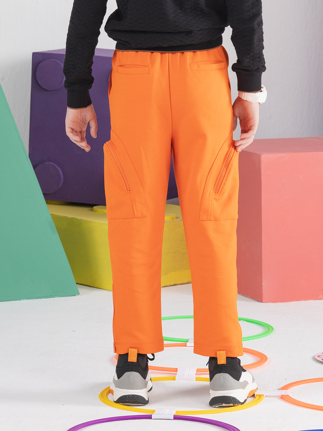 Interlock Orange Zip Joggers