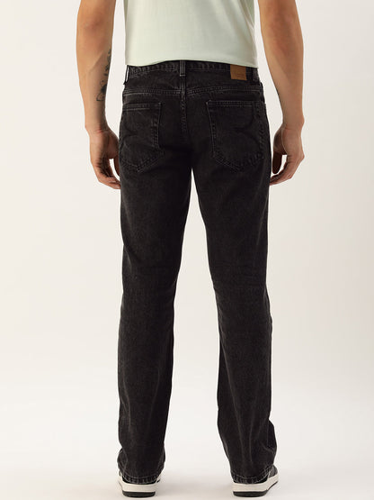 Men Grey Boot-Cut Solid Jeans