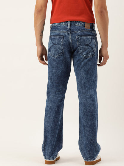 Men Blue Boot-Cut Solid Jeans