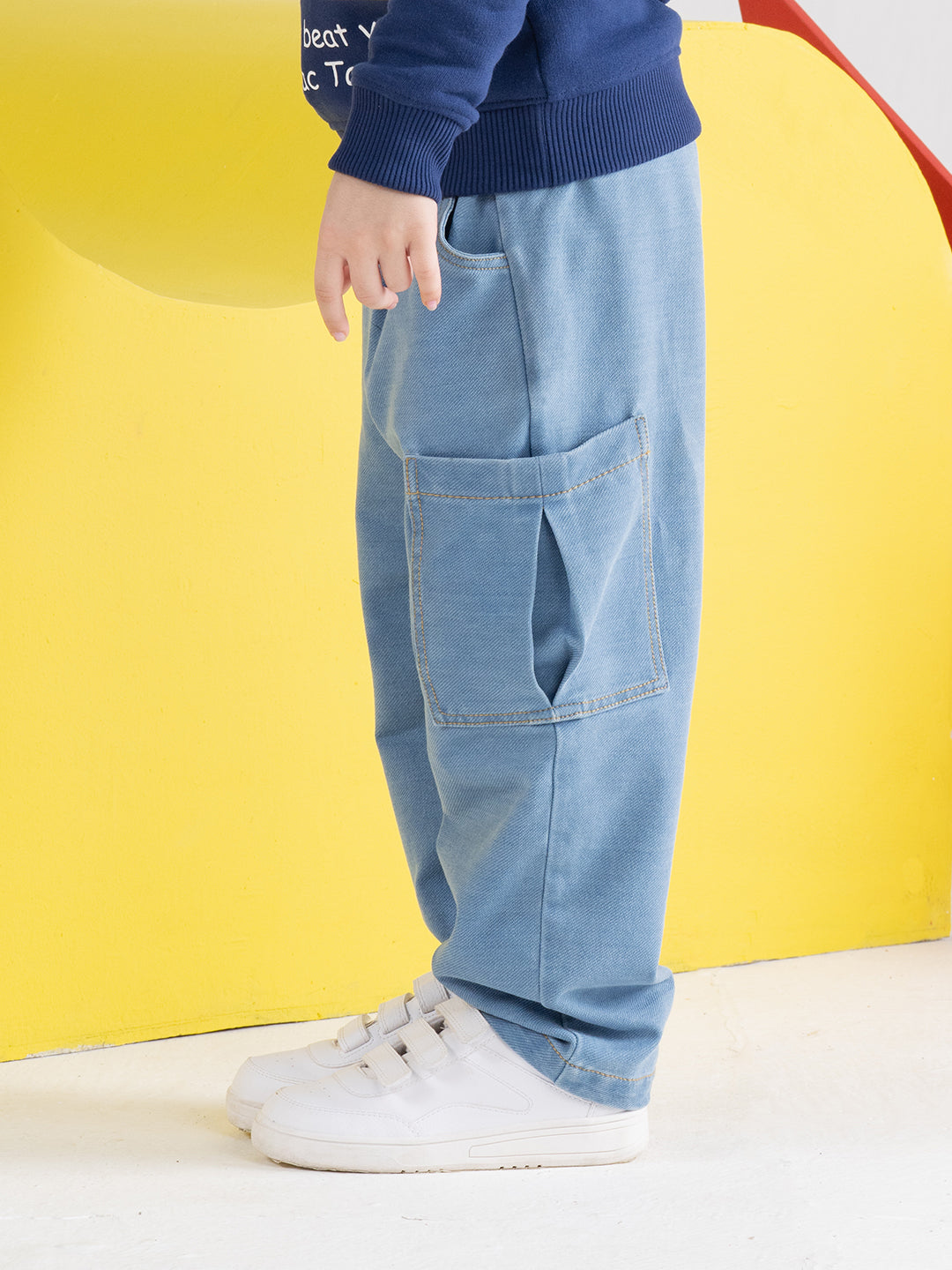 Washed Denim Style Jogger Pants